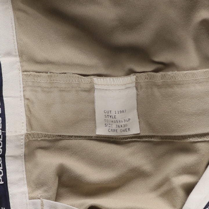 Ralph Lauren POLO GOLF Two-pleat Chino Pants, Made in USA, Men's, Size W36 cotton Beige type Vintage Second Hand