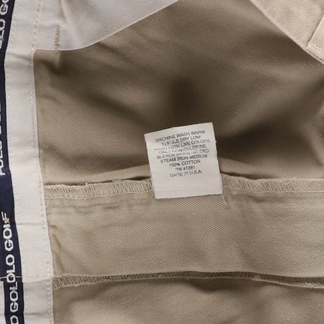 Ralph Lauren POLO GOLF Two-pleat Chino Pants, Made in USA, Men's, Size W36 cotton Beige type Vintage Second Hand