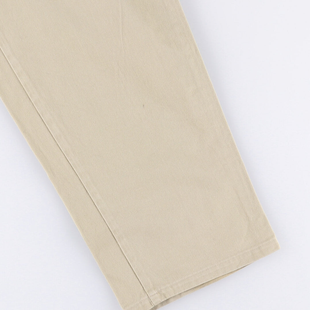 Vintage 90'S Ralph Lauren POLO by Ralph Lauren two-pleat chino pants, made in the USA, men's size W35. cotton Beige type Vintage Second Hand