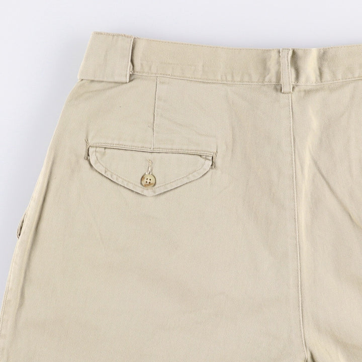 Vintage 90'S Ralph Lauren POLO by Ralph Lauren two-pleat chino pants, made in the USA, men's size W35. cotton Beige type Vintage Second Hand