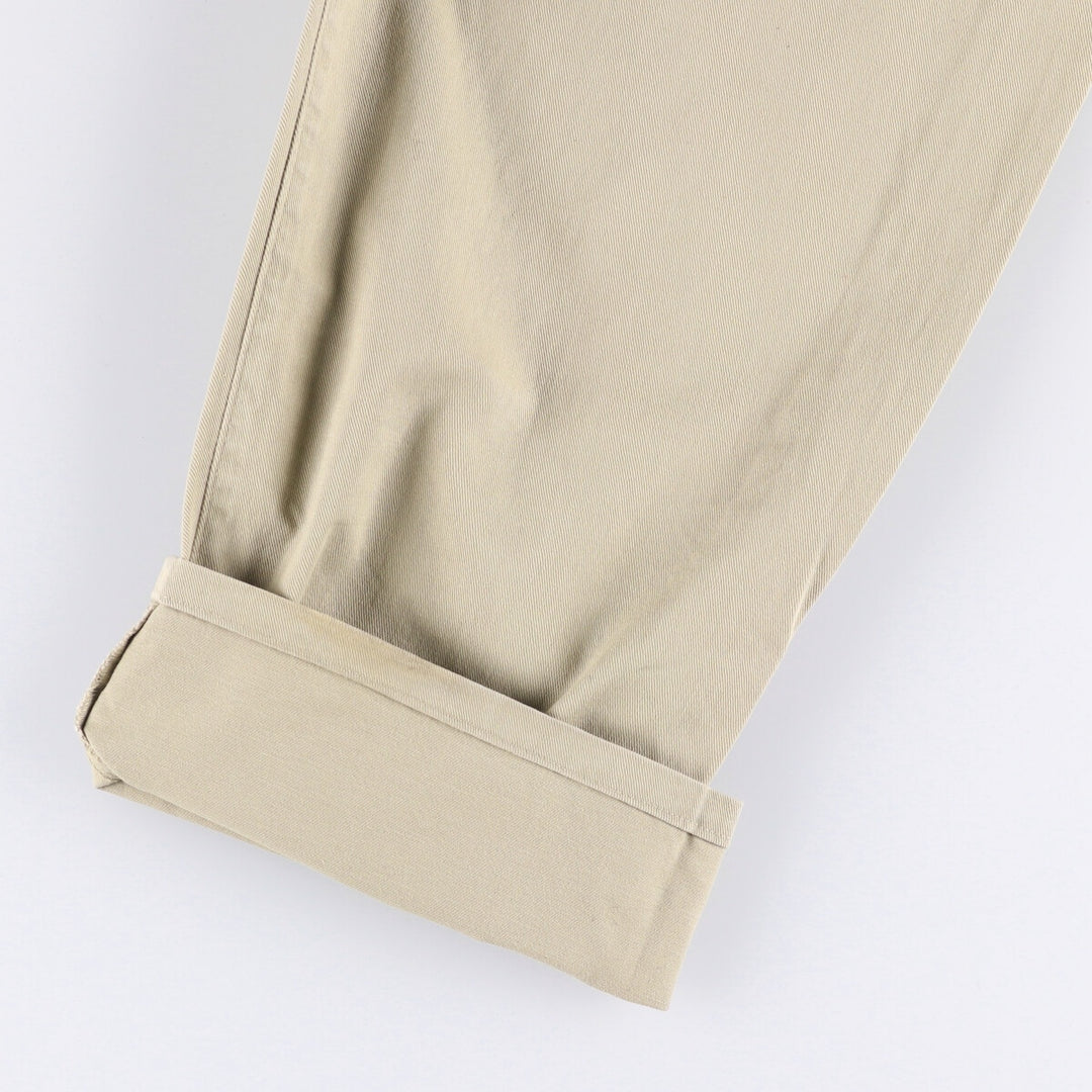 Vintage 90'S Ralph Lauren POLO by Ralph Lauren two-pleat chino pants, made in the USA, men's size W35. cotton Beige type Vintage Second Hand