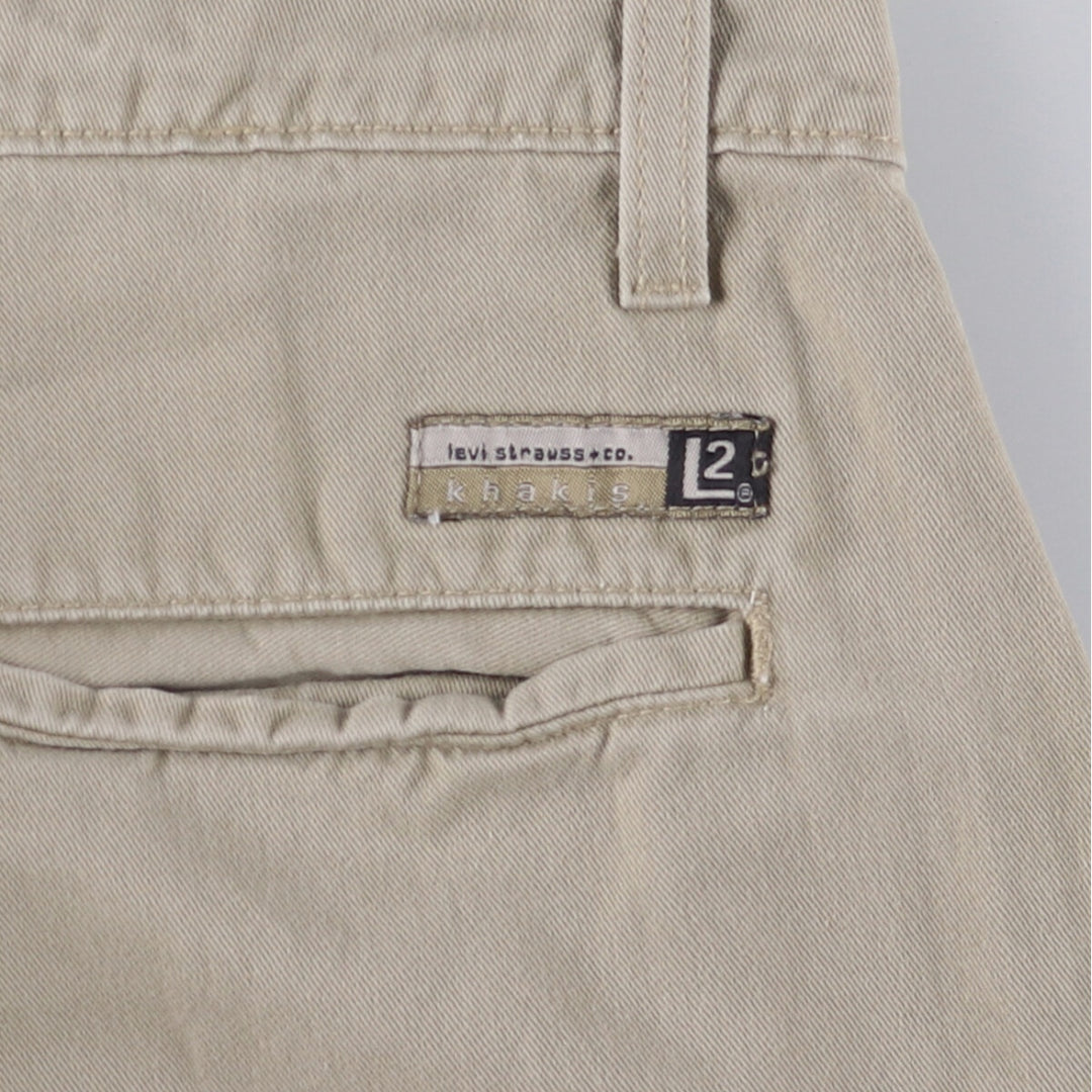 90'S Vintage Levi's L2 Khakis Chino Pants, Size 42586-2524, Men's, Size 34 (approx.) cotton Beige type Vintage Second Hand