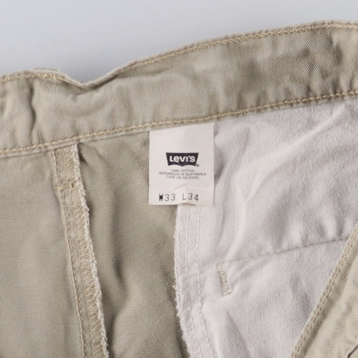 90'S Vintage Levi's L2 Khakis Chino Pants, Size 42586-2524, Men's, Size 34 (approx.) cotton Beige type Vintage Second Hand