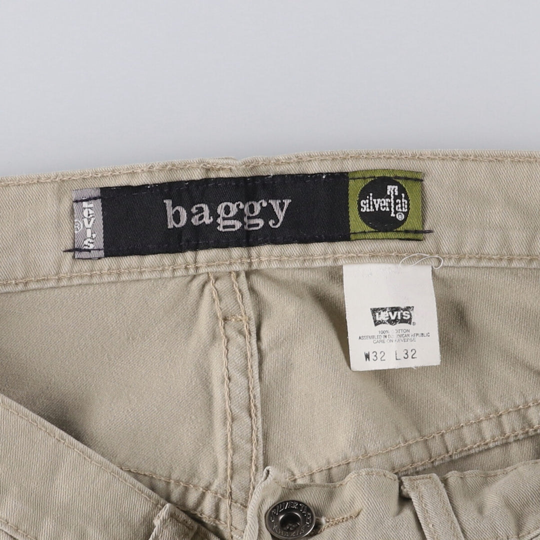 90'S Levi's Silver Tab Baggy Chino Pants (44571-4664), Men's, Size W32, Vintage cotton Beige type Vintage Second Hand