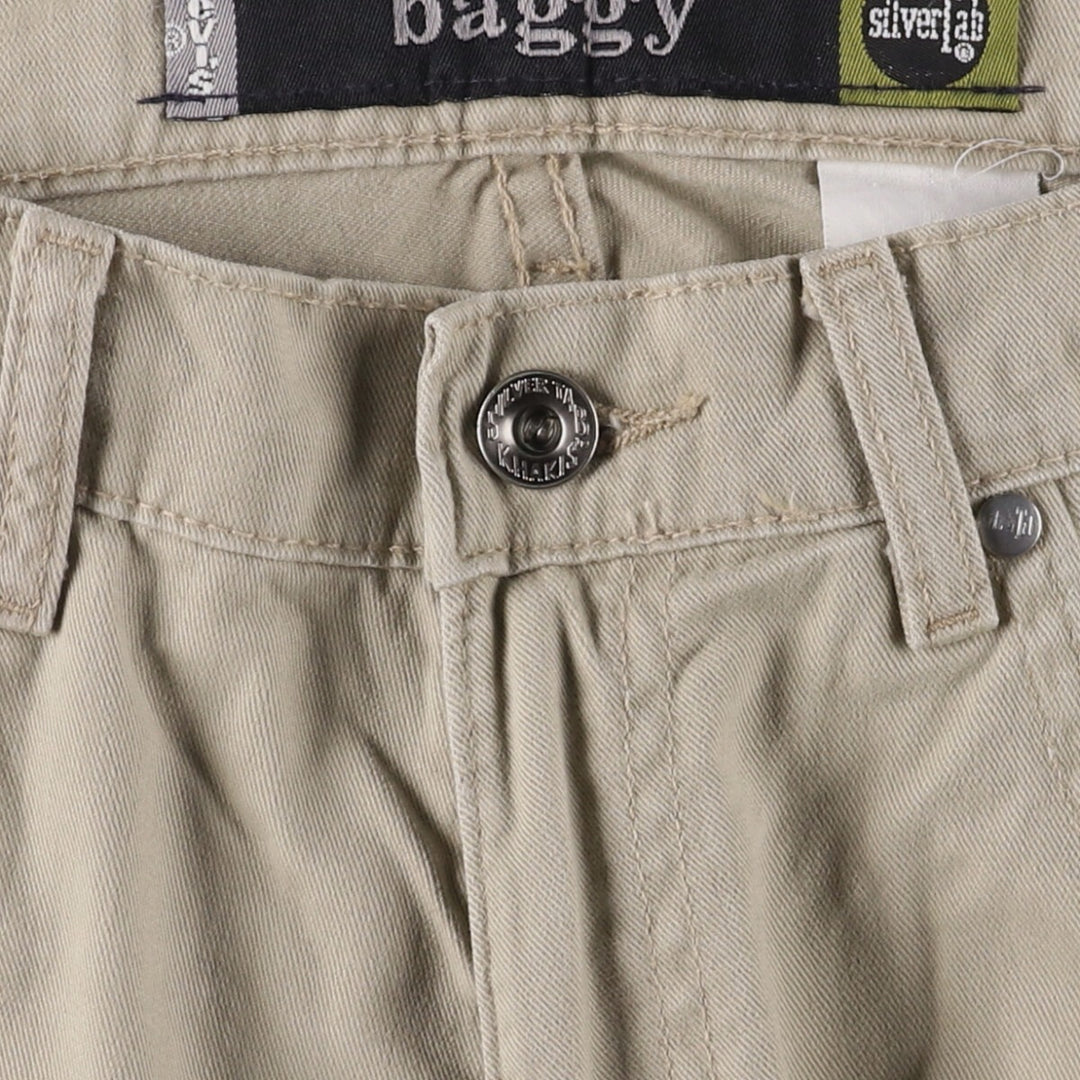 90'S Levi's Silver Tab Baggy Chino Pants (44571-4664), Men's, Size W32, Vintage cotton Beige type Vintage Second Hand