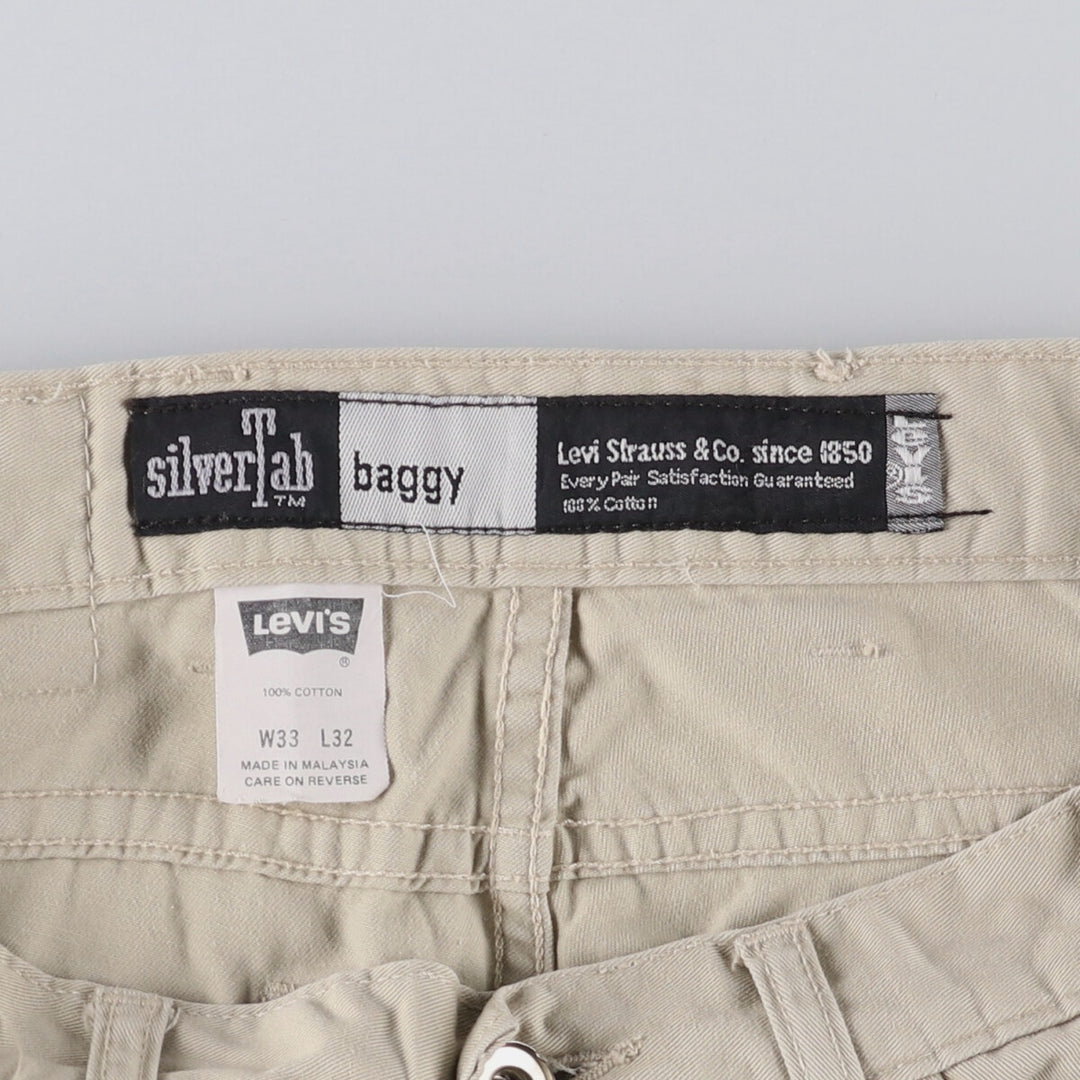 Levi's SILVER TAB BAGGY Chino Pants, Men's, Size W33 cotton Beige type Vintage Second Hand