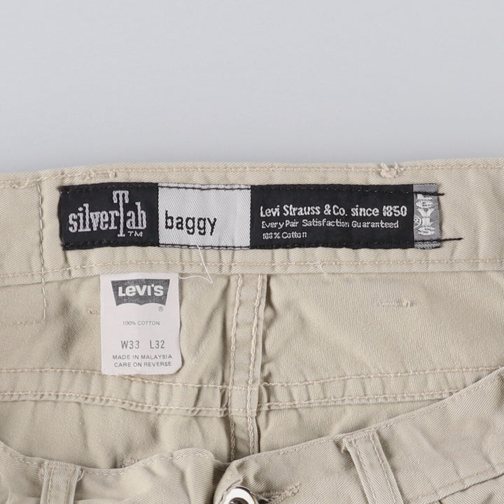 Levi's SILVER TAB BAGGY Chino Pants, Men's, Size W33 cotton Beige type Vintage Second Hand