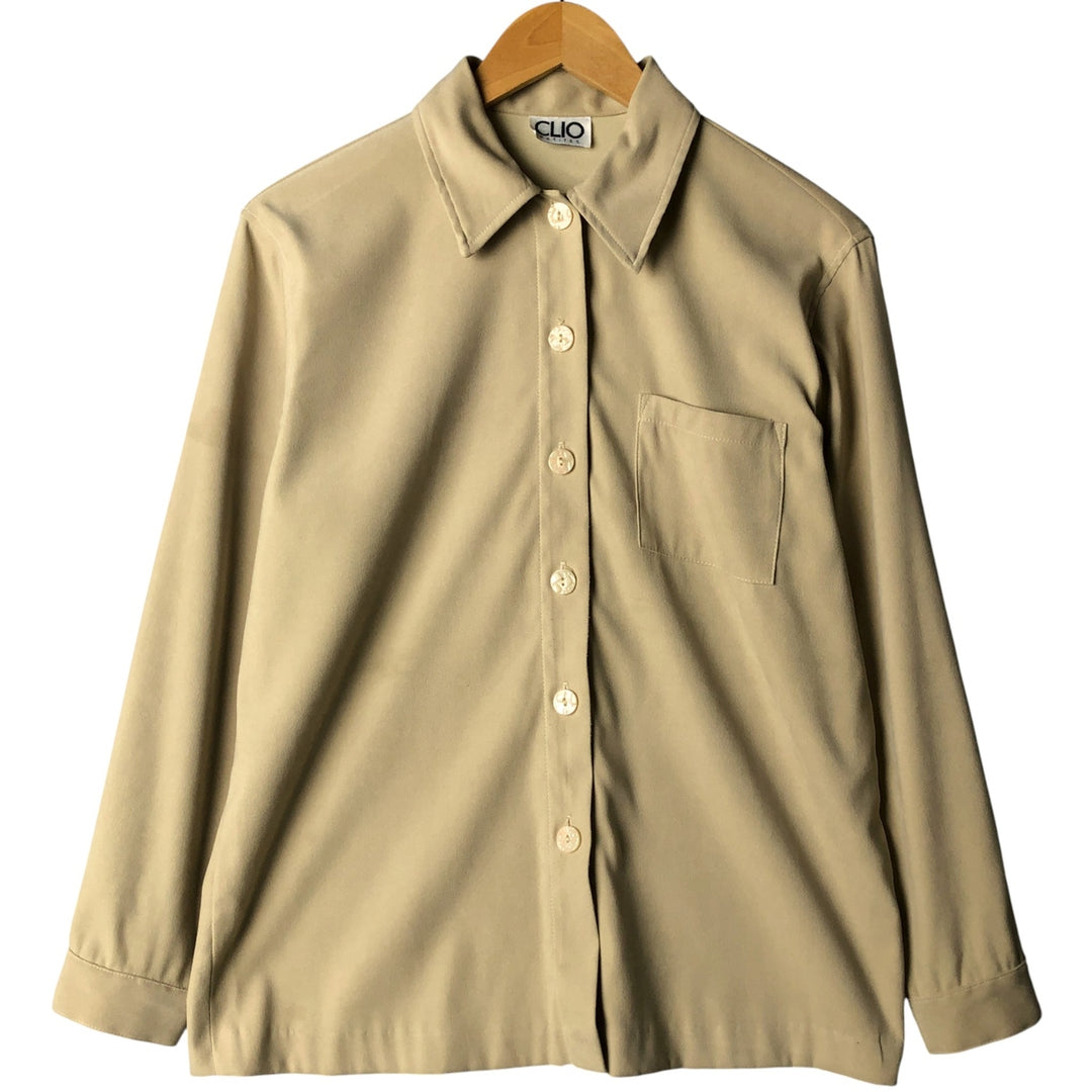CLIO PETITES Long Sleeve Shirt, Women's Size L unclear Beige type Vintage Second Hand