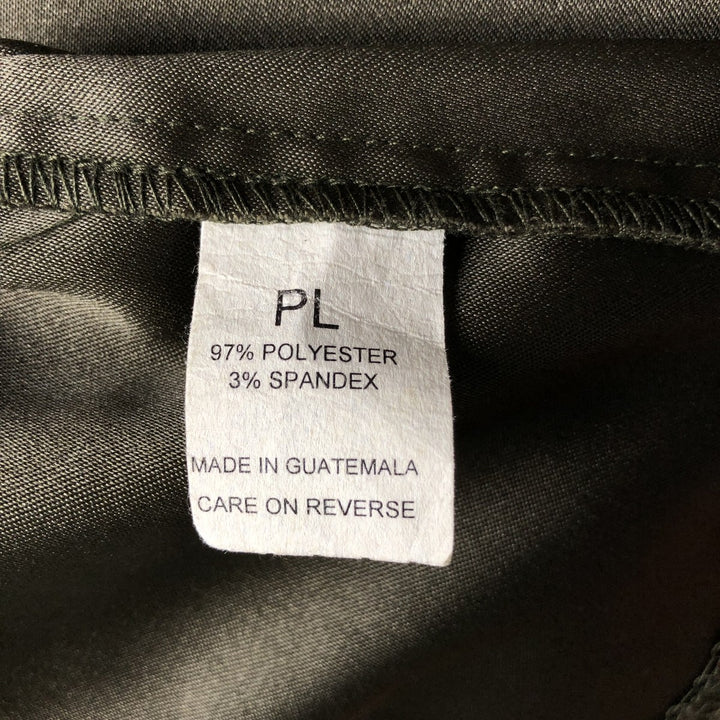 90'S BRIGGS PETITE long-sleeved poly box shirt, women's size L, vintage polyester Khaki type Vintage Second Hand