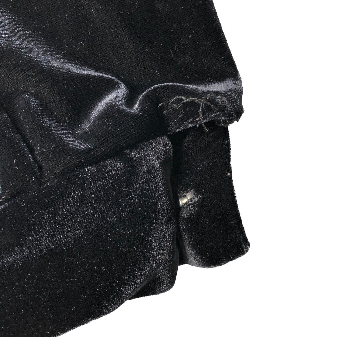 Gloria Vanderbilt Open Collar Long Sleeve Velvet Box Shirt, Made in Canada, Women's Size Medium polyester black type Vintage Second Hand