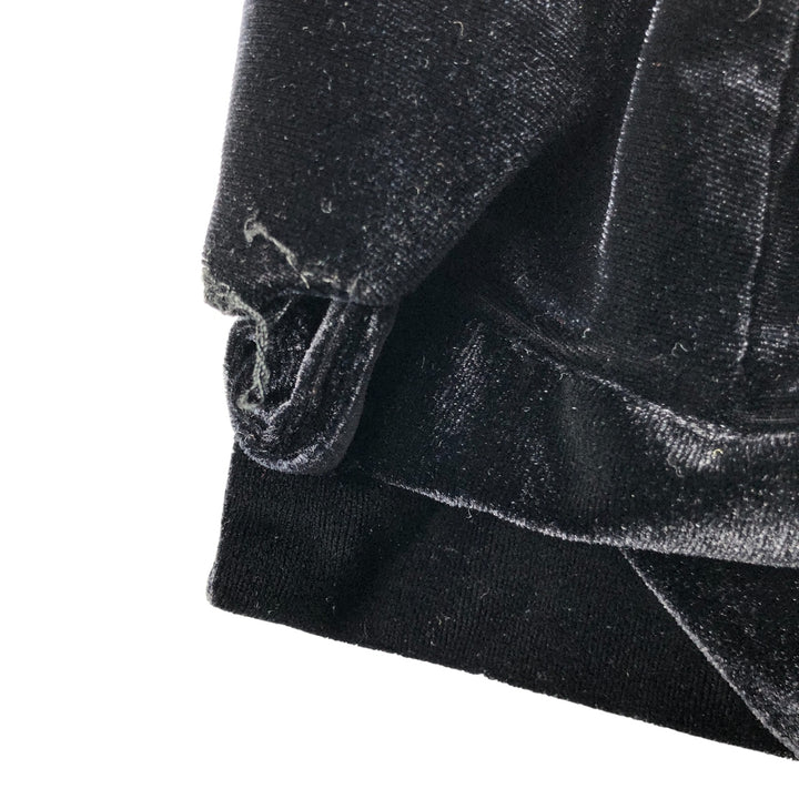 Gloria Vanderbilt Open Collar Long Sleeve Velvet Box Shirt, Made in Canada, Women's Size Medium polyester black type Vintage Second Hand