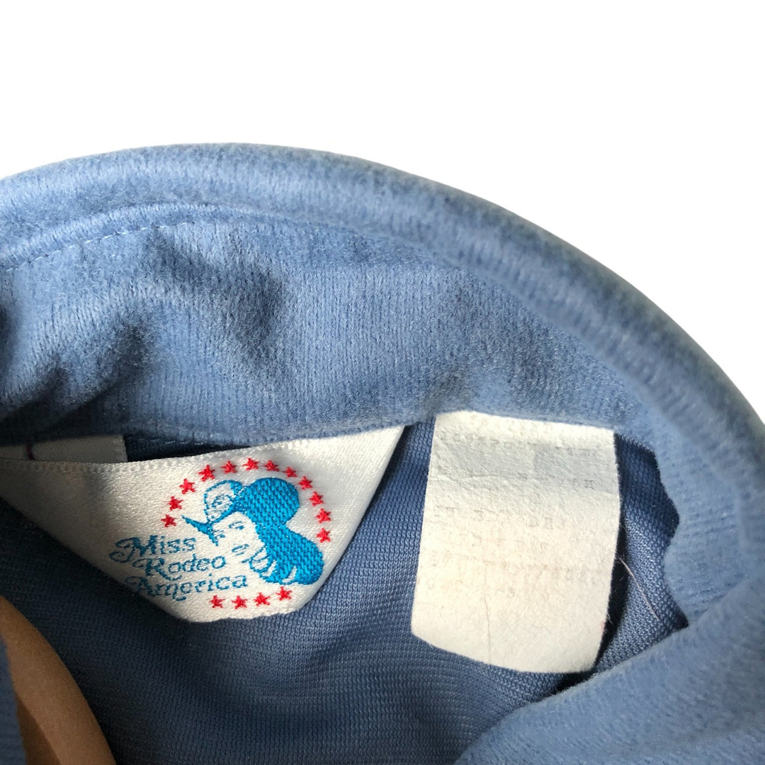 Vintage 1970'S Miss Rodeo America long-sleeved western shirt, size S, women's polyester Blue type light blue Vintage Second Hand