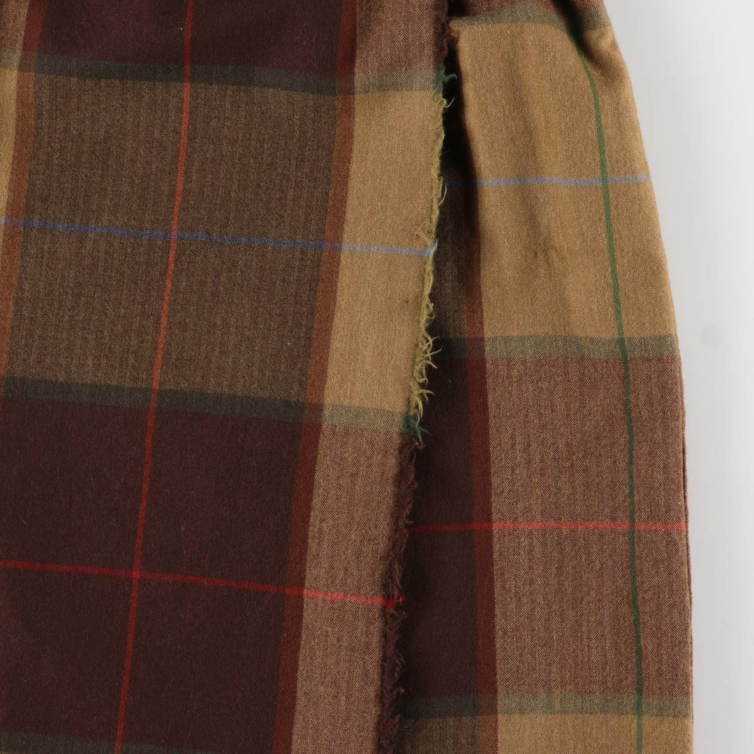 Vintage 90'S TALBOTS Check Pattern Wool Midi Wrap Skirt, Women's Size M wool brown type Vintage Second Hand