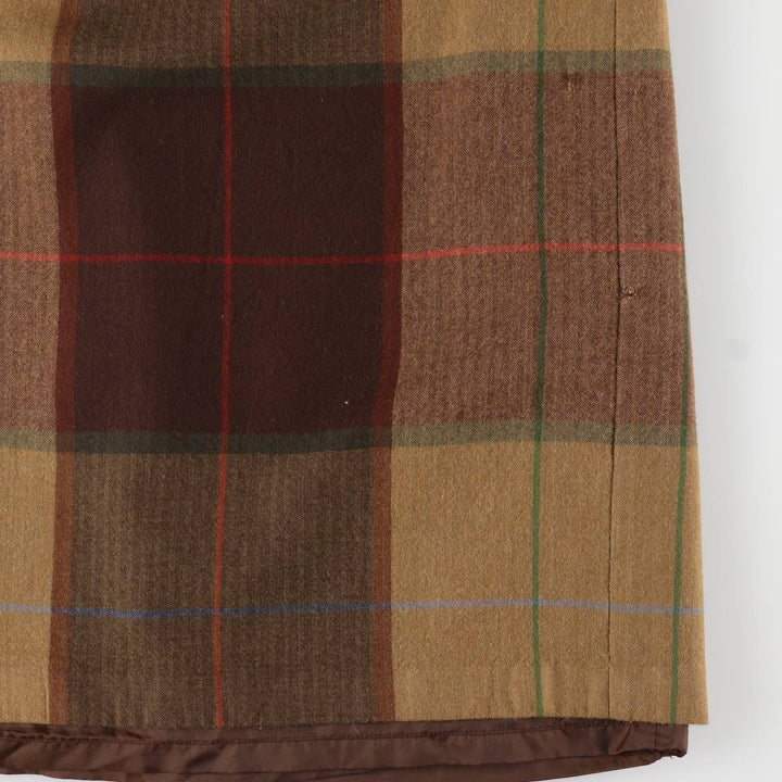Vintage 90'S TALBOTS Check Pattern Wool Midi Wrap Skirt, Women's Size M wool brown type Vintage Second Hand