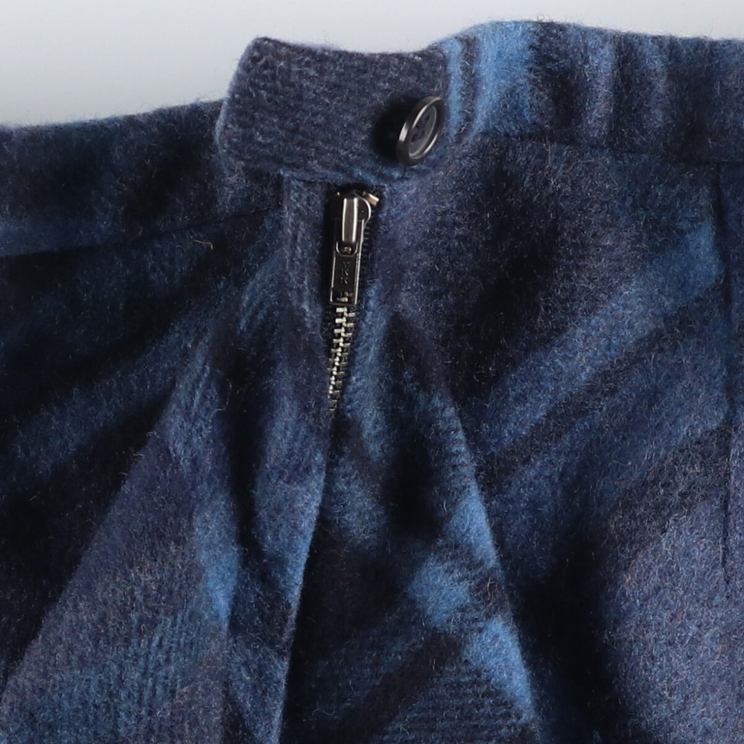 J.Crew Enjoy Check Pattern Long Tight Skirt, Women's Size L polyester blue type Vintage Second Hand