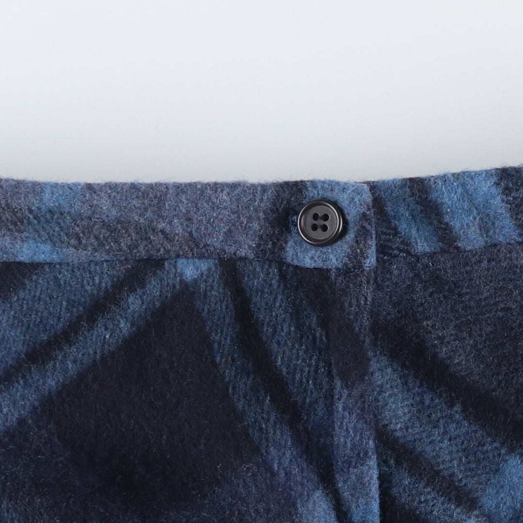 J.Crew Enjoy Check Pattern Long Tight Skirt, Women's Size L polyester blue type Vintage Second Hand