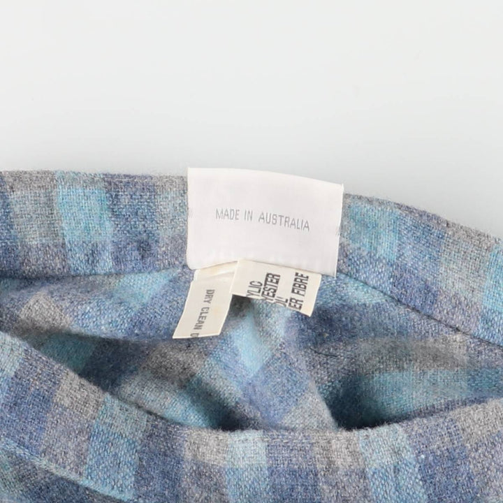 SUSSAN SPORTSWEAR Check Pattern Midi Pleated Skirt, Made in Australia, Women's Size M acrylic blue type Vintage Second Hand