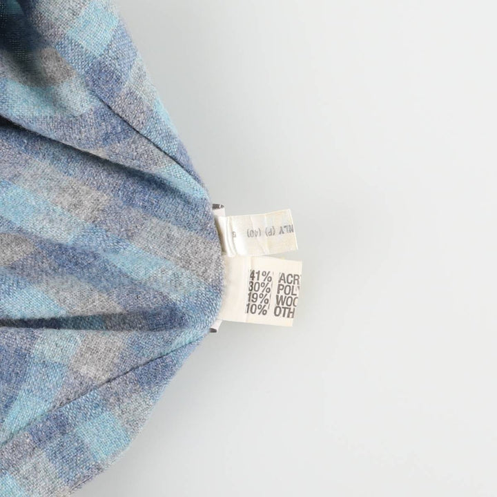 SUSSAN SPORTSWEAR Check Pattern Midi Pleated Skirt, Made in Australia, Women's Size M acrylic blue type Vintage Second Hand