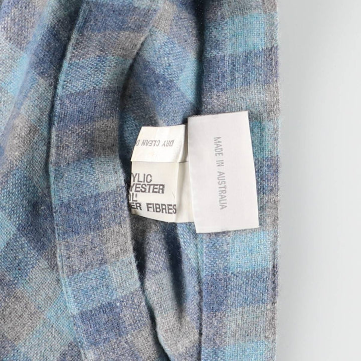 SUSSAN SPORTSWEAR Check Pattern Midi Pleated Skirt, Made in Australia, Women's Size M acrylic blue type Vintage Second Hand