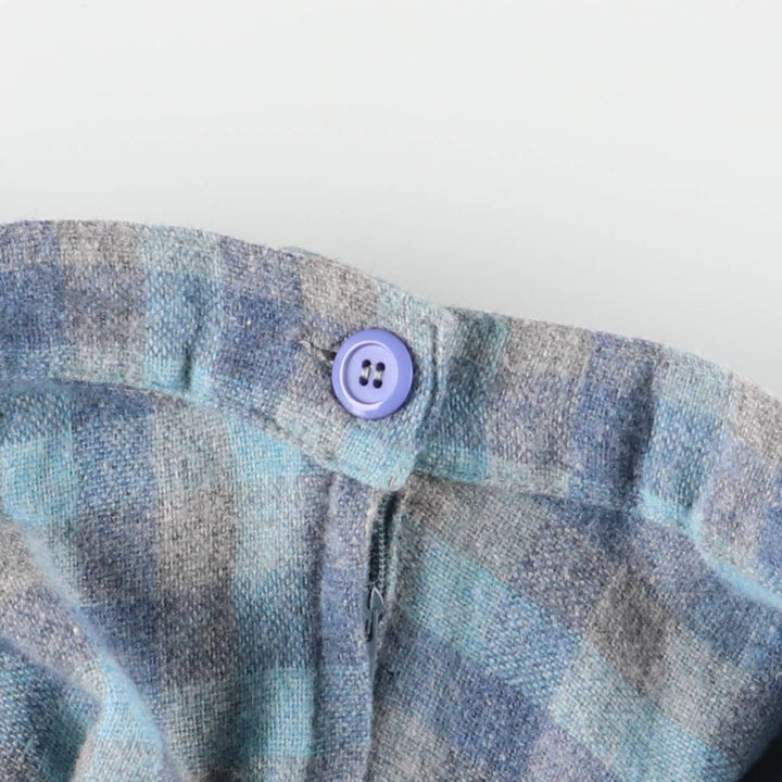 SUSSAN SPORTSWEAR Check Pattern Midi Pleated Skirt, Made in Australia, Women's Size M acrylic blue type Vintage Second Hand