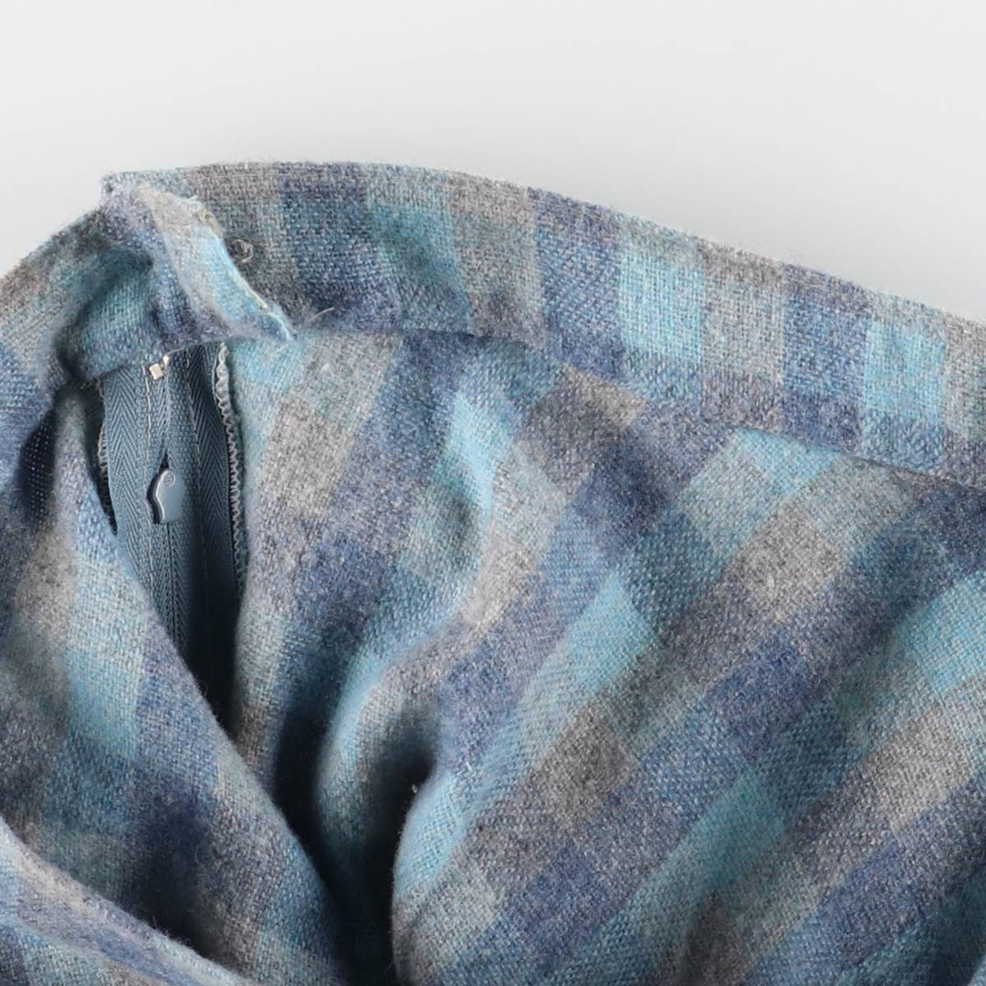 SUSSAN SPORTSWEAR Check Pattern Midi Pleated Skirt, Made in Australia, Women's Size M acrylic blue type Vintage Second Hand