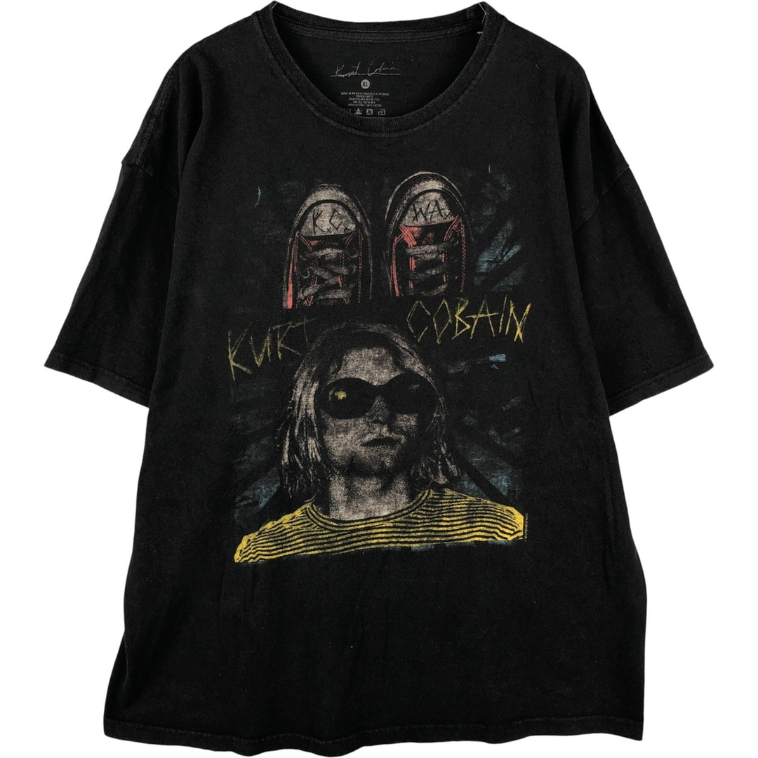KURT COBAIN Kurt Cobain band T-shirt, men's size XL cotton black type Vintage Second Hand