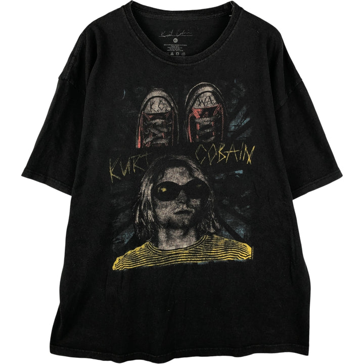 KURT COBAIN Kurt Cobain band T-shirt, men's size XL cotton black type Vintage Second Hand