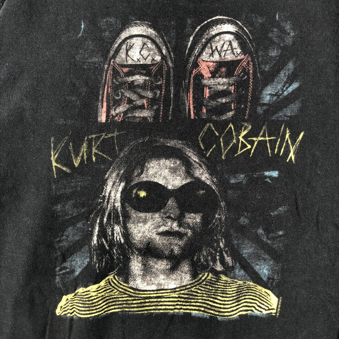 KURT COBAIN Kurt Cobain band T-shirt, men's size XL cotton black type Vintage Second Hand