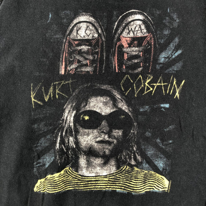 KURT COBAIN Kurt Cobain band T-shirt, men's size XL cotton black type Vintage Second Hand