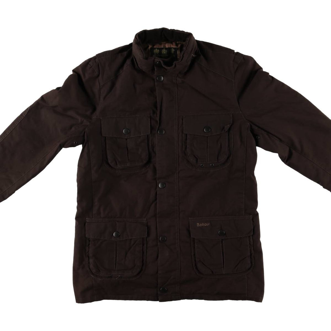 Barbour 3 Warrant Padded Puffer Jacket, Men's XL Waxed cotton red type reddish brown Vintage Second Hand