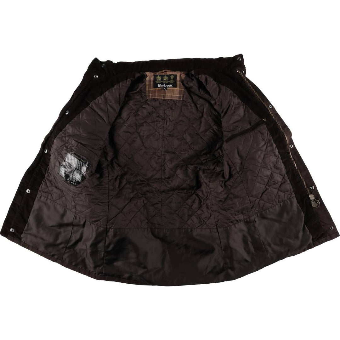 Barbour 3 Warrant Padded Puffer Jacket, Men's XL Waxed cotton red type reddish brown Vintage Second Hand