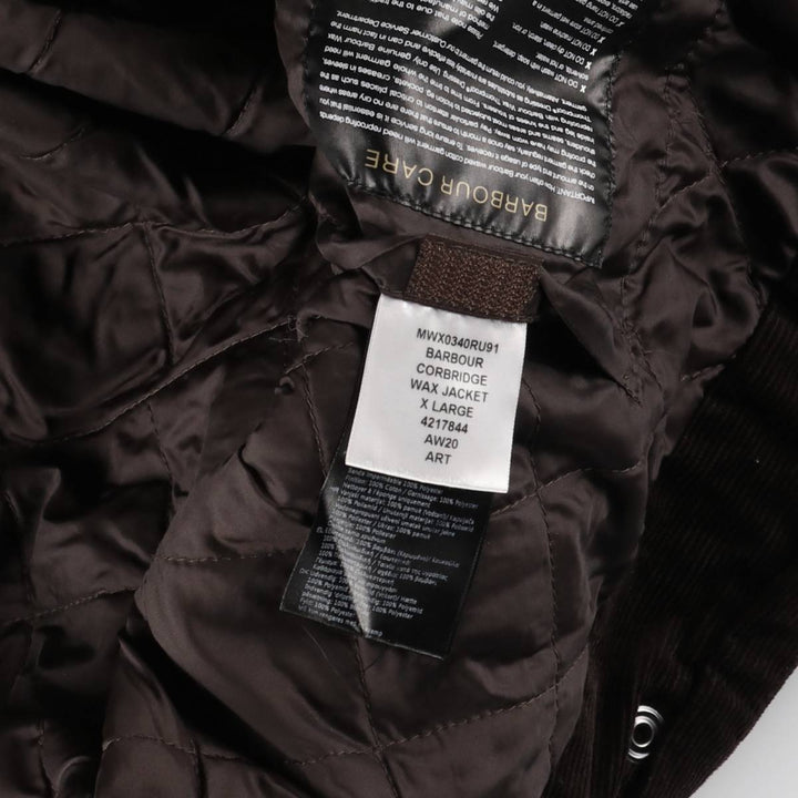 Barbour 3 Warrant Padded Puffer Jacket, Men's XL Waxed cotton red type reddish brown Vintage Second Hand