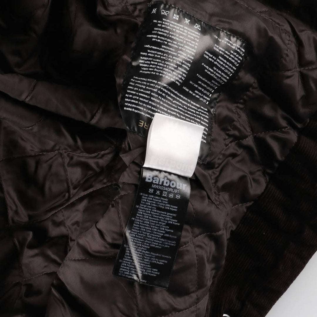 Barbour 3 Warrant Padded Puffer Jacket, Men's XL Waxed cotton red type reddish brown Vintage Second Hand