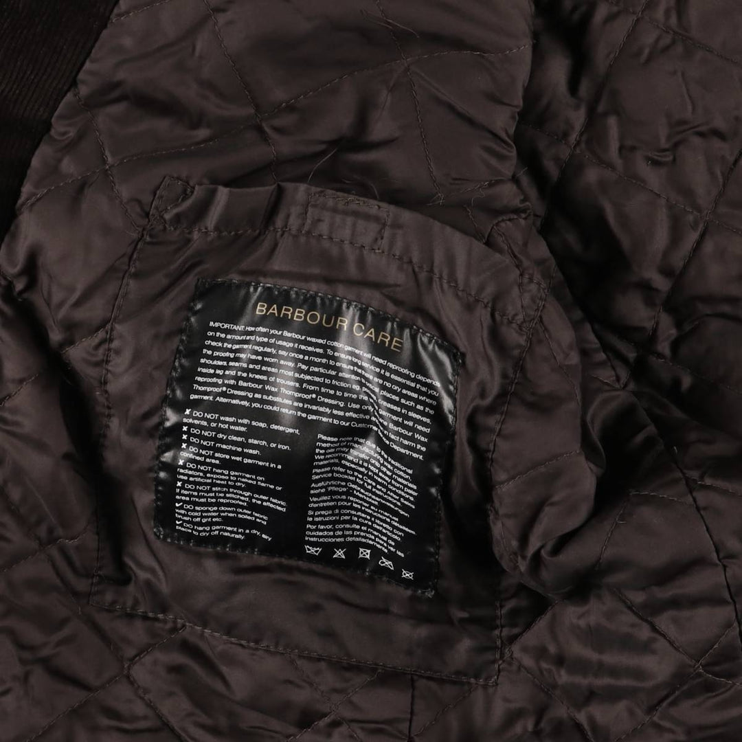 Barbour 3 Warrant Padded Puffer Jacket, Men's XL Waxed cotton red type reddish brown Vintage Second Hand