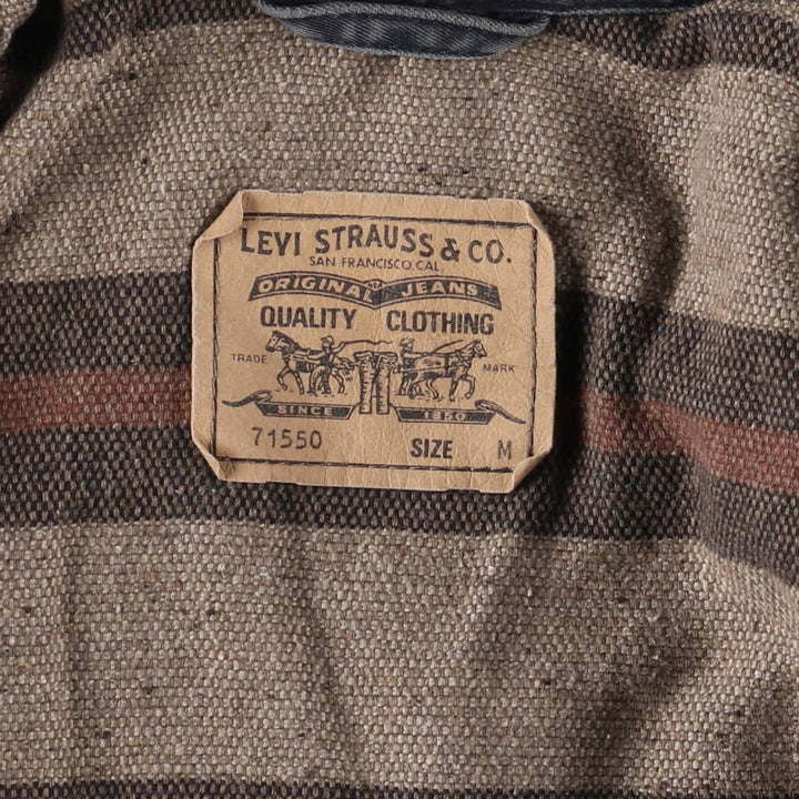 90'S Levi's 71550-8711 Cotton Trucker Jacket, Men's Size Medium, Vintage cotton navy blue type Vintage Second Hand