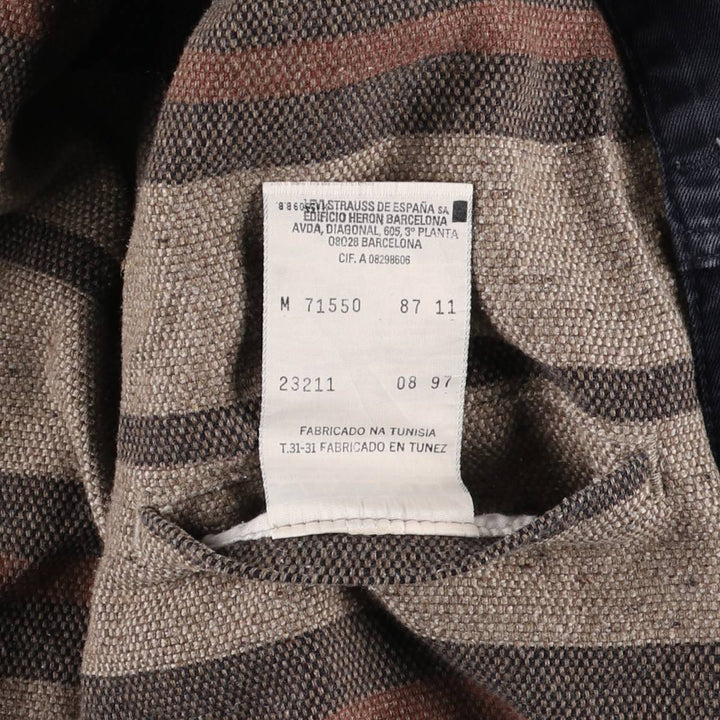 90'S Levi's 71550-8711 Cotton Trucker Jacket, Men's Size Medium, Vintage cotton navy blue type Vintage Second Hand