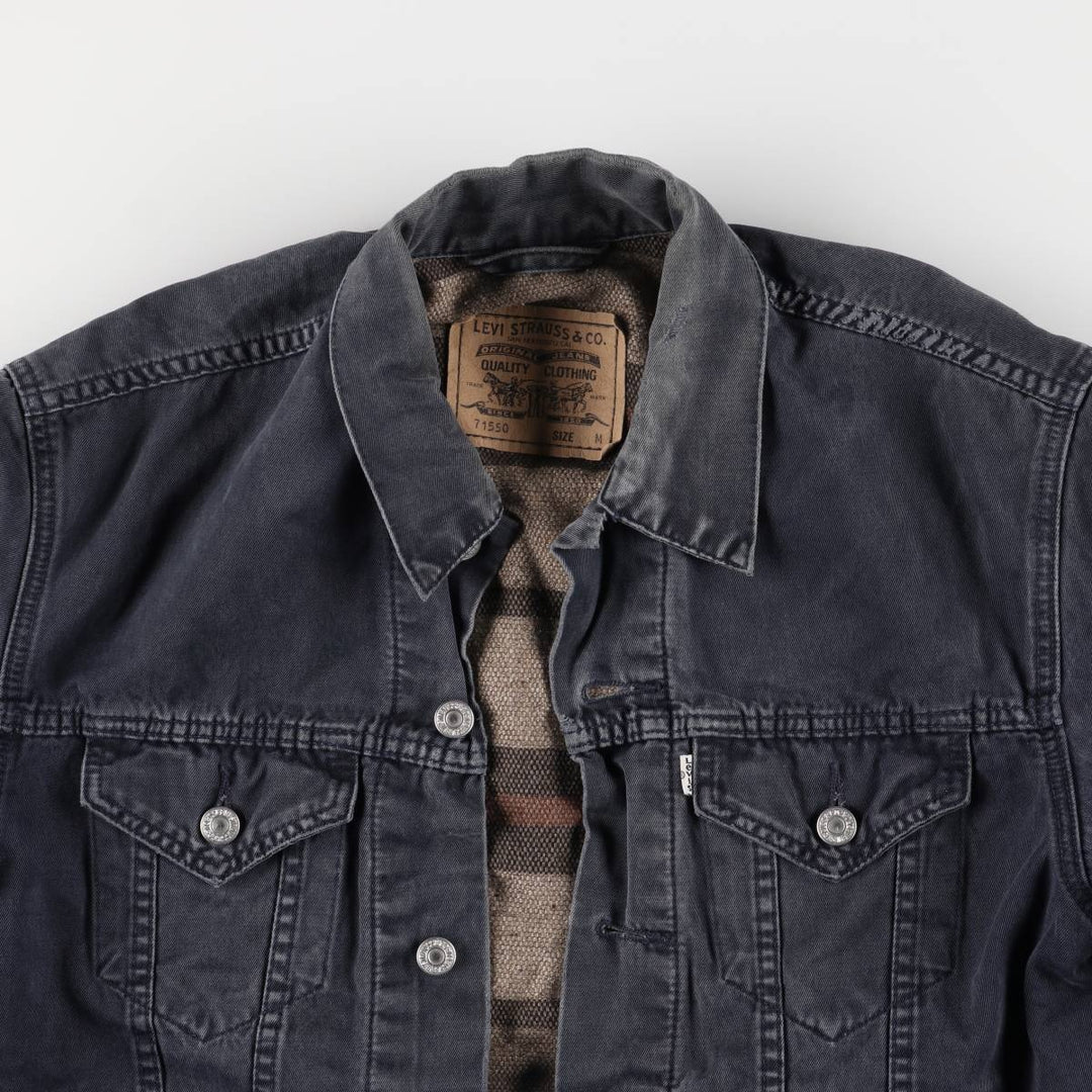 90'S Levi's 71550-8711 Cotton Trucker Jacket, Men's Size Medium, Vintage cotton navy blue type Vintage Second Hand