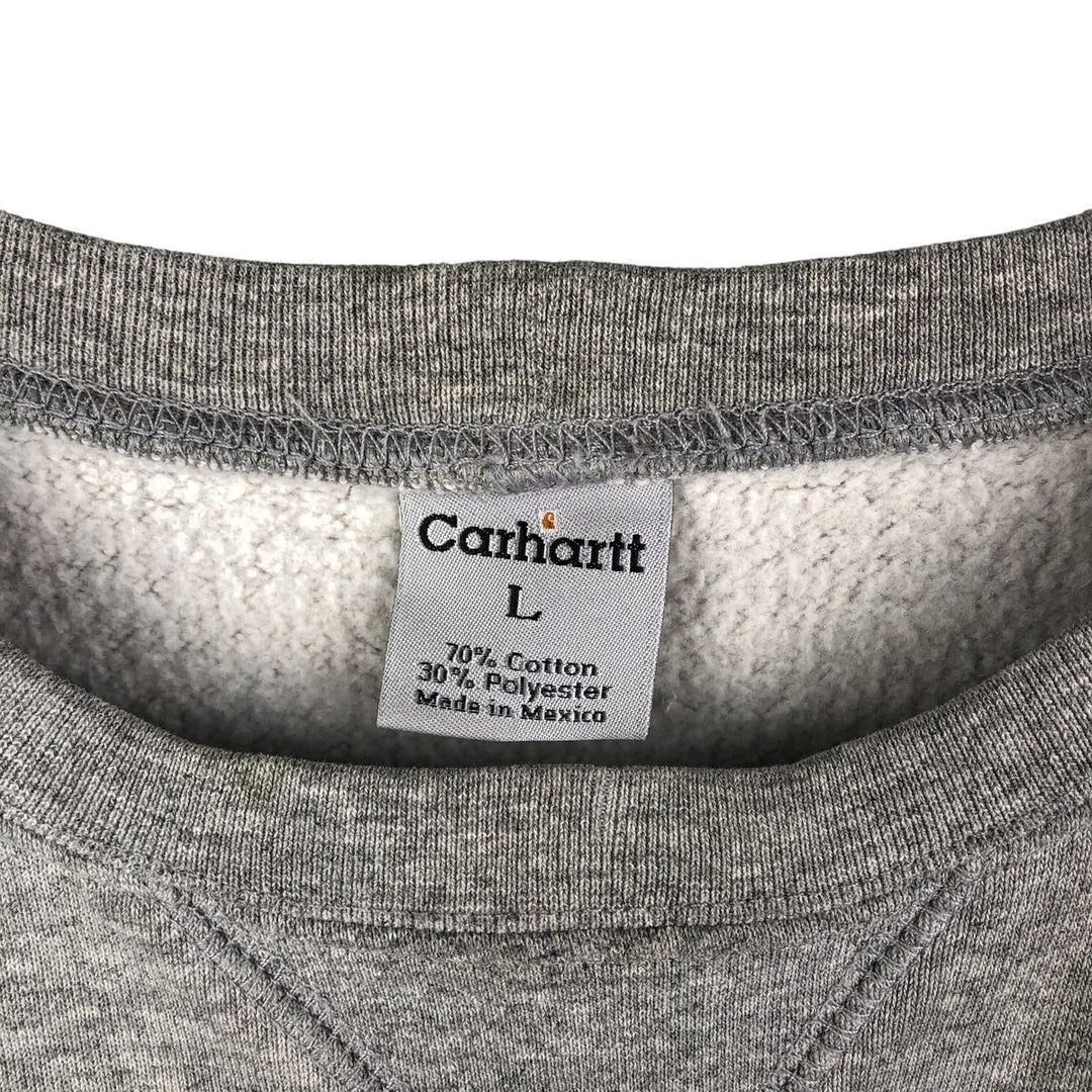 Carhartt One Point Logo Sweatshirt, Men's Size L cotton gray type Vintage Second Hand