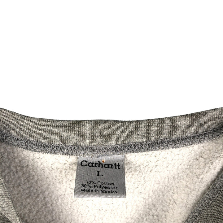 Carhartt One Point Logo Sweatshirt, Men's Size L cotton gray type Vintage Second Hand