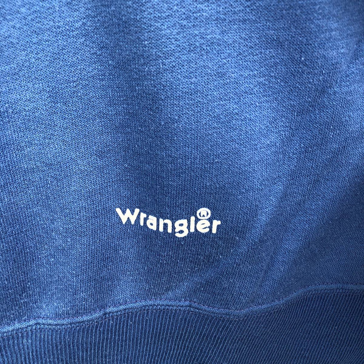 Vintage 1980'S Wrangler one-point logo sweatshirt, made in France, men's size XL cotton blue type Vintage Second Hand