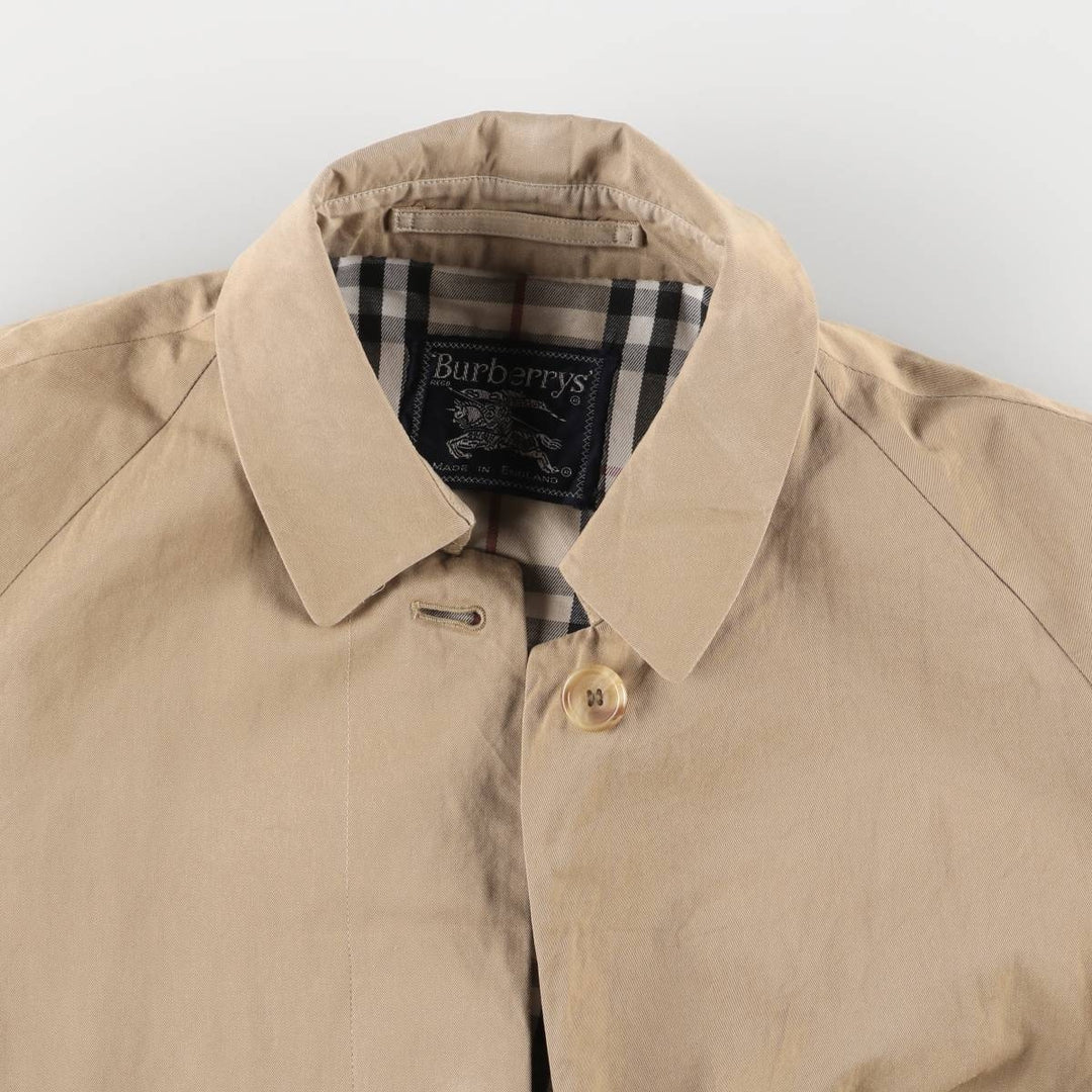 Burberry's 100% cotton Balmacaan coat, made in England, size L cotton beige type brown Vintage Second Hand