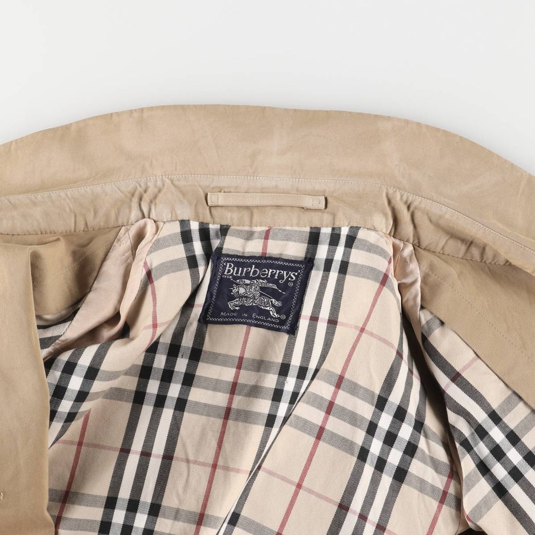 Burberry's 100% cotton Balmacaan coat, made in England, size L cotton beige type brown Vintage Second Hand
