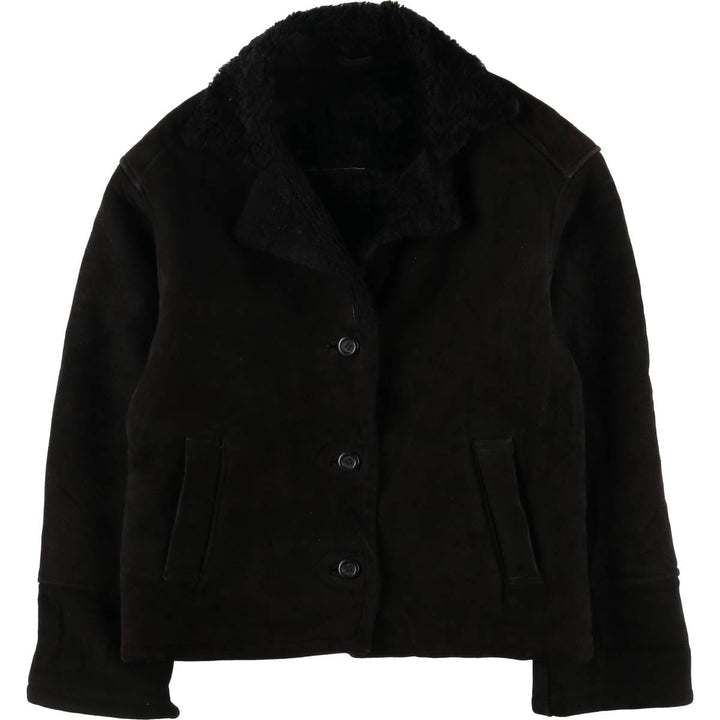 THE COLLECTION Sheepskin Mouton Jacket, Made in England, Women's Size M Genuine Leather Sheepskin black type Vintage Second Hand