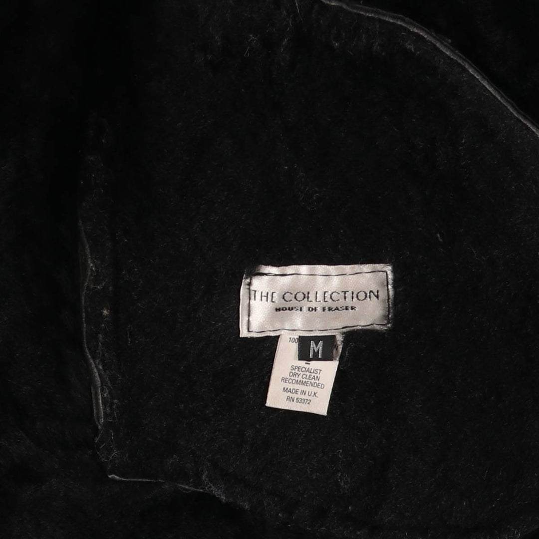 THE COLLECTION Sheepskin Mouton Jacket, Made in England, Women's Size M Genuine Leather Sheepskin black type Vintage Second Hand