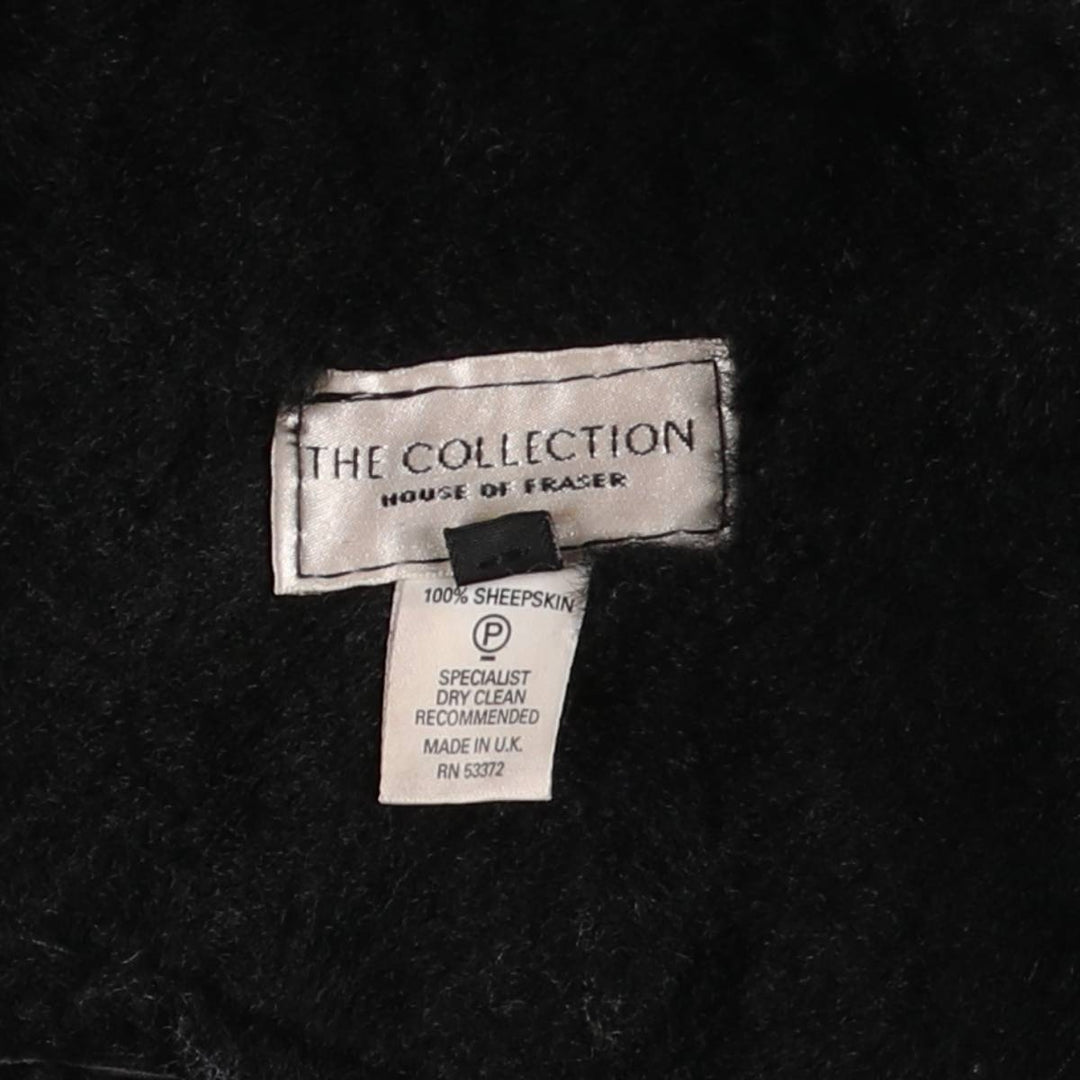 THE COLLECTION Sheepskin Mouton Jacket, Made in England, Women's Size M Genuine Leather Sheepskin black type Vintage Second Hand