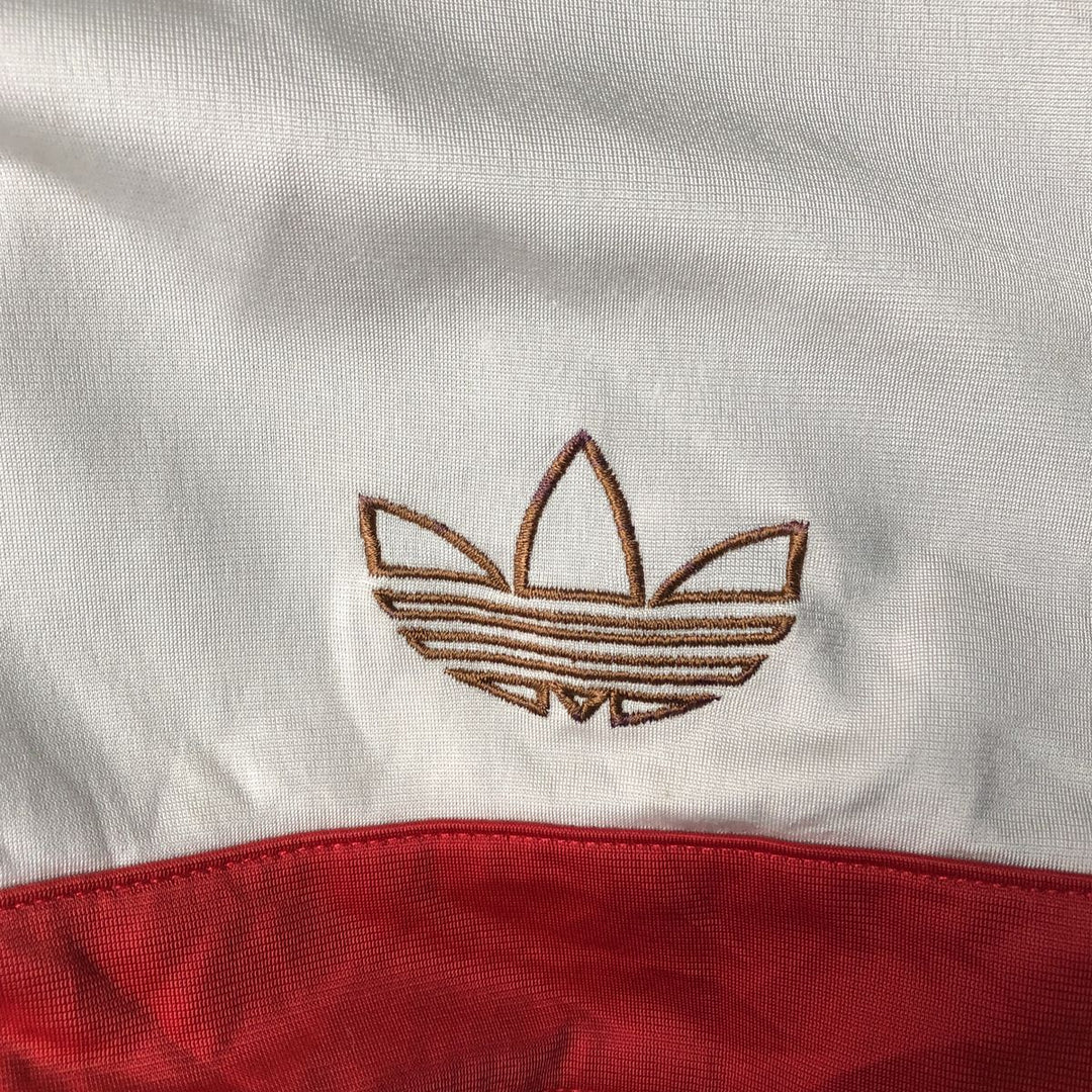 Vintage 90'S Adidas back logo track jacket, men's size XL polyester white type Vintage Second Hand