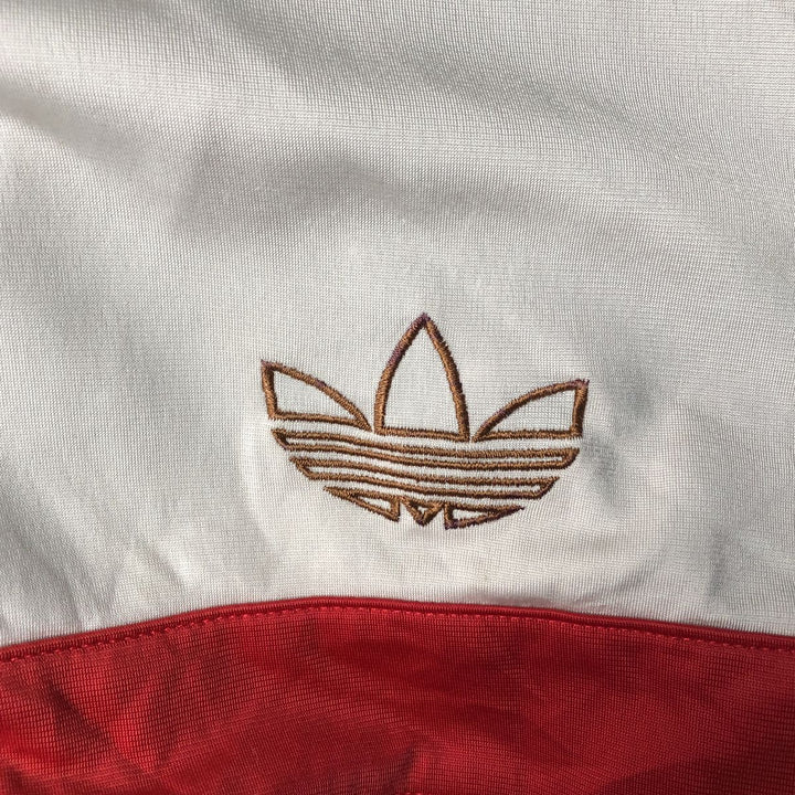 Vintage 90'S Adidas back logo track jacket, men's size XL polyester white type Vintage Second Hand