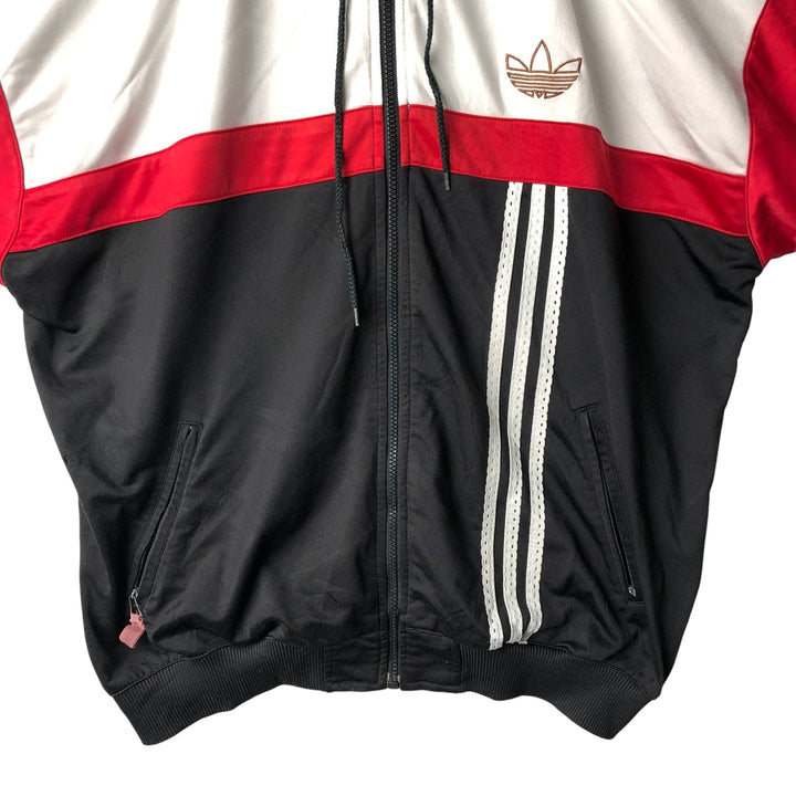 Vintage 90'S Adidas back logo track jacket, men's size XL polyester white type Vintage Second Hand