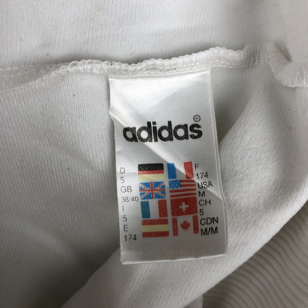 Vintage 90'S Adidas track jacket with back logo, size M, men's polyester white type Vintage Second Hand