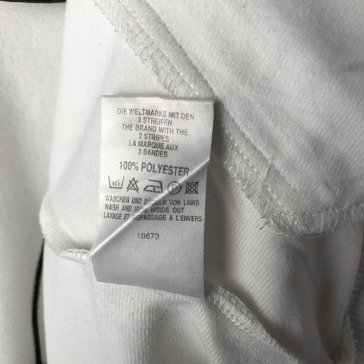 Vintage 90'S Adidas track jacket with back logo, size M, men's polyester white type Vintage Second Hand